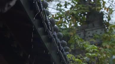 徽派中国风雨季屋檐00517182视频的预览图